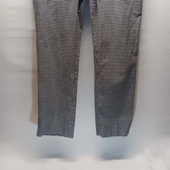 Talbots Ladies Pants Size 12 Chatham Ankle Black & White Gingham Print Side Zip - Picture 3 of 10